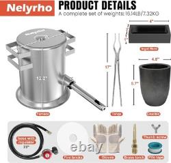 6KG Propane Metal Melting Furnace Kit Gold Silver Copper Aluminum Casting Forge