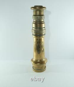 A1 Elgon Vintage Brass Fire Hose Nozzle Fireman's Original Patina 32cm Antique