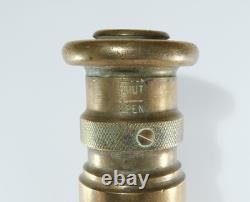 A1 Elgon Vintage Brass Fire Hose Nozzle Fireman's Original Patina 32cm Antique