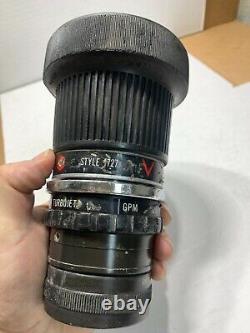 AKRON TURBOJET Brass Style 1727 1.5 NH Spinning Teeth Fire Hose Nozzle