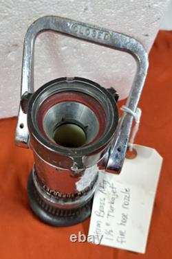 AKRON Turbojet Fire Hose Nozzle Vintage Chrome Plated Brass USA