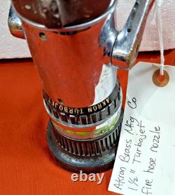AKRON Turbojet Fire Hose Nozzle Vintage Chrome Plated Brass USA