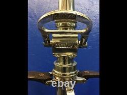 ANTIQUE AMERICAN LAFRANCE leather HDs 21/2 in. Fire nozzle. Nickel Over Brass