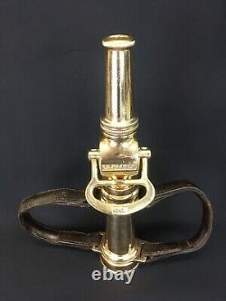 ANTIQUE BRASS LA FRANCE 21/2 in. Fire HOSE NOZZLE PLAY PIPE/ shut off & tip