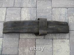 ANTIQUE FIREMAN LEATHER RIVETED FIRE HOSE 2' SECTION RARE #1 Collector Item
