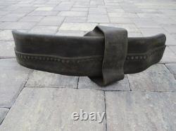ANTIQUE FIREMAN LEATHER RIVETED FIRE HOSE 2' SECTION RARE #1 Collector Item