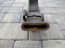 ANTIQUE FIREMAN LEATHER RIVETED FIRE HOSE 2' SECTION RARE #1 Collector Item