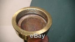 ANTIQUE SOLID BRASS FIRE HOSE NOZZLE, GUSTIN BACON MFG KANSAS CITY lot #34