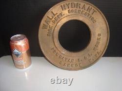 ATQ Brass Fire Department Wall Hydrant Plate Powhatan B&I Works Ranson W. VA