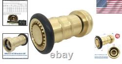 Adjustable 1-1/2 NST/NH Brass Fire Hose Nozzle for Multipurpose Use, 100 psi
