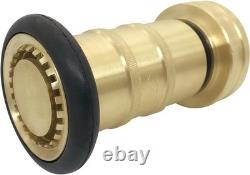 Adjustable 1-1/2 NST/NH Brass Fire Hose Nozzle for Multipurpose Use, 100 psi