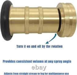 Adjustable 1-1/2 NST/NH Brass Fire Hose Nozzle for Multipurpose Use, 100 psi