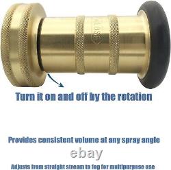 Adjustable 2 NPSH Fog Nozzle Brass Construction for Reliable Fire Control