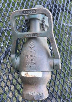 Akron 1 1/2 Solid Brass All Purpose Fire Nozzle Coast Guard 4 Merchant Marine