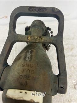 Akron 1 1/2 Solid Brass All Purpose Fire Nozzle Coast Guard 4 Merchant Marine