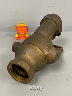 Akron 1-1/2 Solid Brass Fire Hose Nozzle Fog Stream Tip USA VG (No Box)