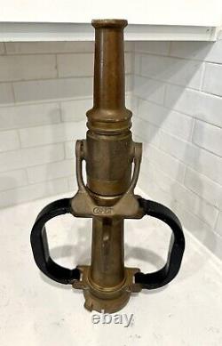 Akron Brass Vintage Fire Truck Hose Nozzle withShutoff Valve and Handles WWII Era