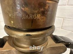 Akron Brass Vintage Fire Truck Hose Nozzle withShutoff Valve and Handles WWII Era