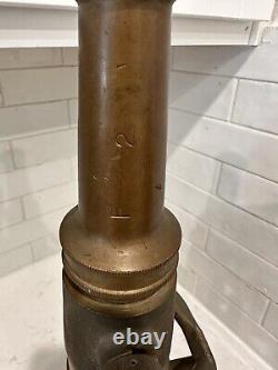 Akron Brass Vintage Fire Truck Hose Nozzle withShutoff Valve and Handles WWII Era