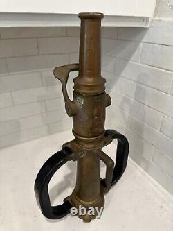 Akron Brass Vintage Fire Truck Hose Nozzle withShutoff Valve and Handles WWII Era