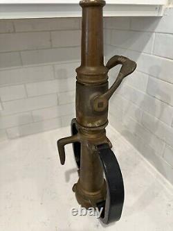 Akron Brass Vintage Fire Truck Hose Nozzle withShutoff Valve and Handles WWII Era