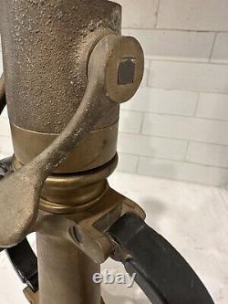 Akron Brass Vintage Fire Truck Hose Nozzle withShutoff Valve and Handles WWII Era