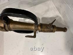 Akron Brass Vintage Fire Truck Hose Nozzle withShutoff Valve and Handles WWII Era
