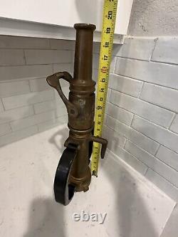 Akron Brass Vintage Fire Truck Hose Nozzle withShutoff Valve and Handles WWII Era