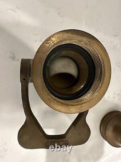 Akron Brass Vintage Fire Truck Hose Nozzle withShutoff Valve and Handles WWII Era