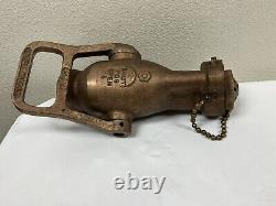 Akron Fire Hose Water Fog / Stream Nozzle -Brass 1-1/2 4AN Navy #2074 Complete
