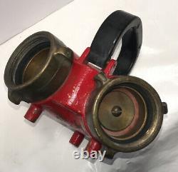 Akron -NH 2 Way Siamese Clapper Valve 2.5 Male to 2 x 2.5 NH Female Fire Hose