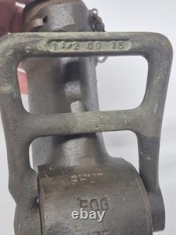 Akron Navy 2 Solid Brass Fog Nozzle Fire Hose Industrial Patina