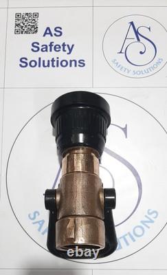 Akron Style 3022 Brass Fire Fighting Shipboard Vari-nozzle 95 Gpm 1-1/2
