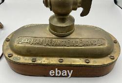 American LaFrance Fire Engine Co. Brass Fire Hose Nozzle Table Lamp