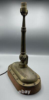 American LaFrance Fire Engine Co. Brass Fire Hose Nozzle Table Lamp