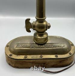 American LaFrance Fire Engine Co. Brass Fire Hose Nozzle Table Lamp