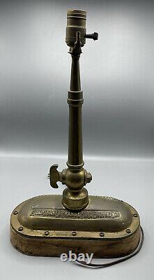 American LaFrance Fire Engine Co. Brass Fire Hose Nozzle Table Lamp