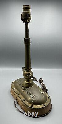 American LaFrance Fire Engine Co. Brass Fire Hose Nozzle Table Lamp