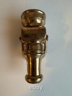 Antique 1885 C. Callahan Co. BOSTON MASS. Solid Brass Fire Fighter Hose Nozzle