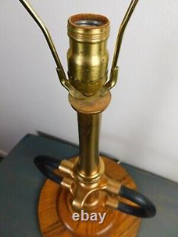 Antique 1900s Dbl Handle Deck Gun Fire Dept Deluge Brass Hose Nozzle TABLE LAMP