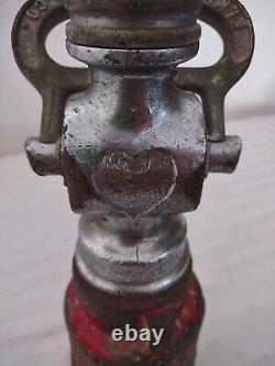 Antique 1917 Elkhart Brass Fire Hose Nozzel 13.5' With Coupler. 1146L Very Rare
