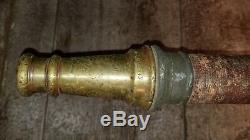 Antique 2Handle Brass Nozzle Firefighting Fire Dept. THE MANHATTAN RUBBER MFG. CO