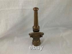 Antique 2 Piece Brass ALLLEN Fire Truck Hose Nozzle 9.5 Inches Tall