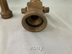 Antique 2 Piece Brass ALLLEN Fire Truck Hose Nozzle 9.5 Inches Tall