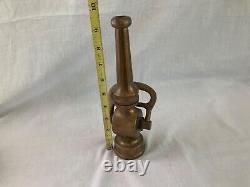 Antique 2 Piece Brass ALLLEN Fire Truck Hose Nozzle 9.5 Inches Tall