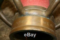 Antique 30 Brass, Corded, Fire Hose Pipe Nozzle-Elkhart