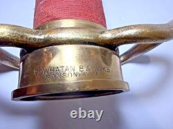 Antique 30 Brass Fire Hose Nozzle Cannon 5 56 Powhatan B&I Works Ranson W. VA