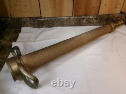 Antique 30 Underwriters Labs Brass Fire Hose Nozzle Play Pipe Dual Handle