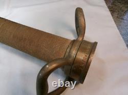 Antique 30 Underwriters Labs Brass Fire Hose Nozzle Play Pipe Dual Handle