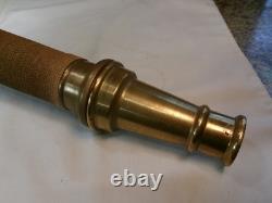Antique 30 Underwriters Labs Brass Fire Hose Nozzle Play Pipe Dual Handle